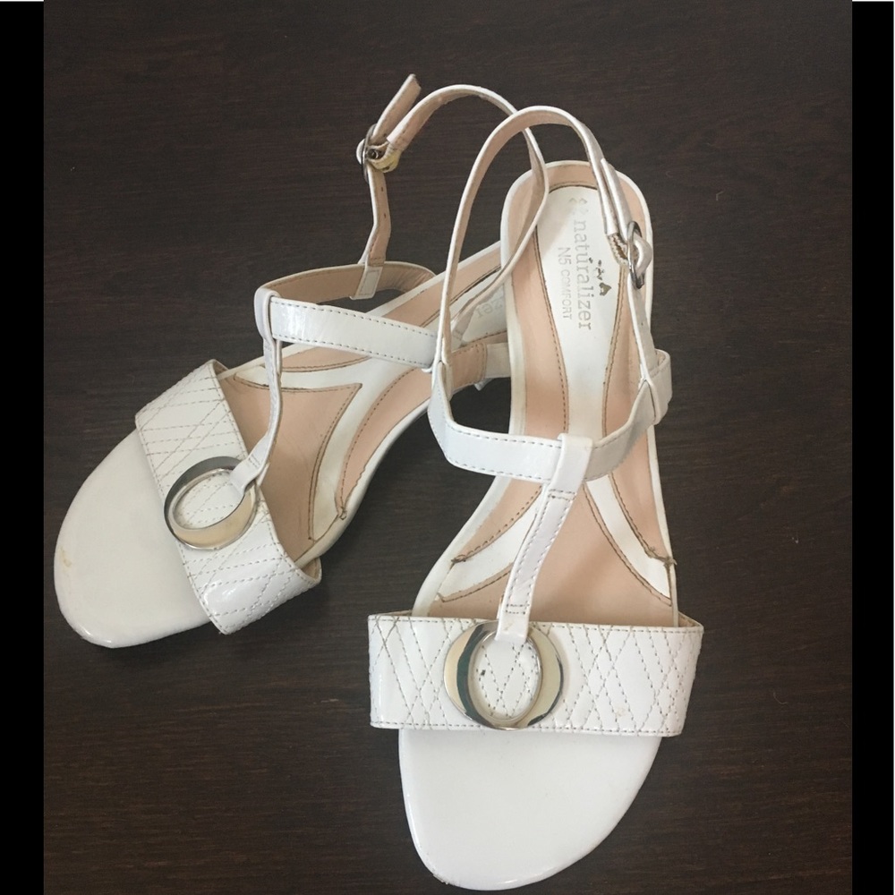 Naturalizer White Sandals